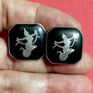 🖤70s AMFARO Sterling Siam cufflinks